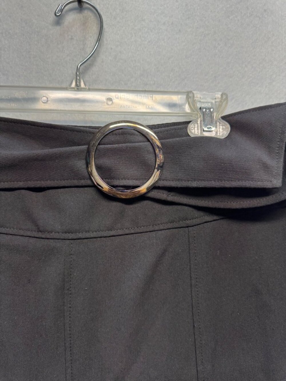 East 5th Black A-Line Skirt With Silver Buckle Accent Size 14 - Picture 2 of 7